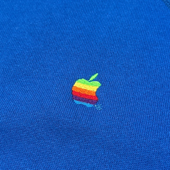 Vintage 90s Apple Macintosh Mac Embroidered Rainbow Logo Sweatshirt Mens Medium - Picture 3 of 6
